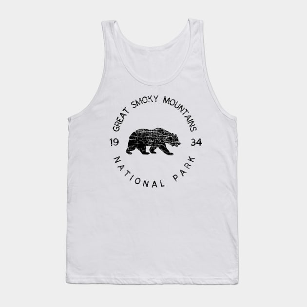 Great Smoky Mountains National Park Vintage Bear Tank Top by Cascadia by Nature Magick